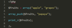 Example of array_push() function